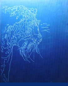 Stage 1 of the Siberian Tiger Painting